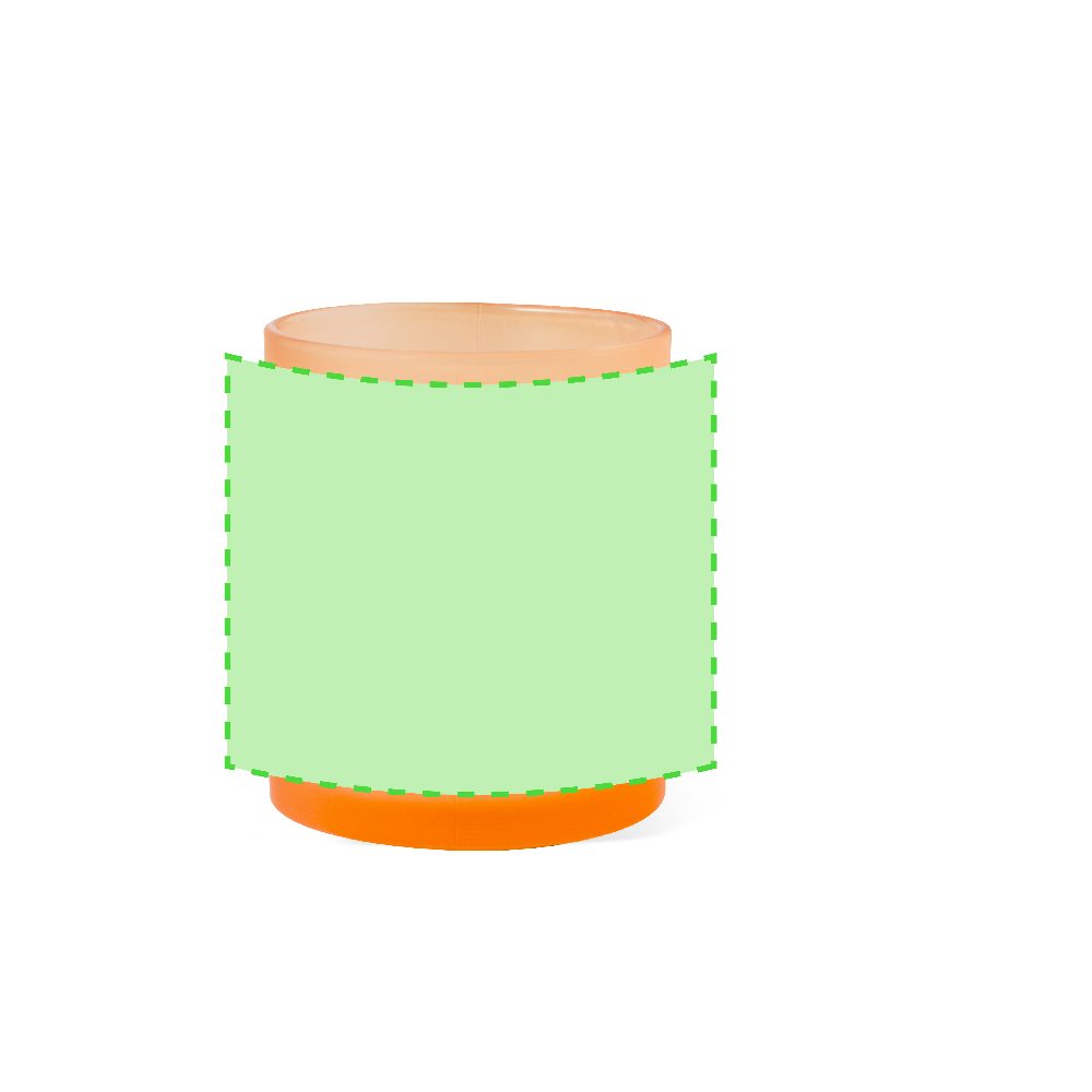 Branding diagram for Glass sublimation cup, 350 ml Cervan – Area 1