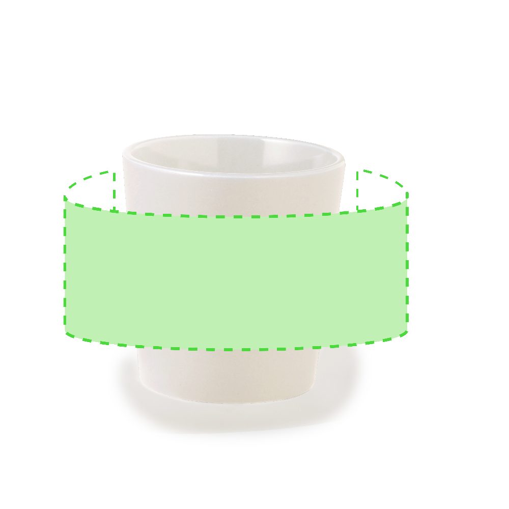 Branding diagram for Ceramic cup 300 ml Maiba – Area 1