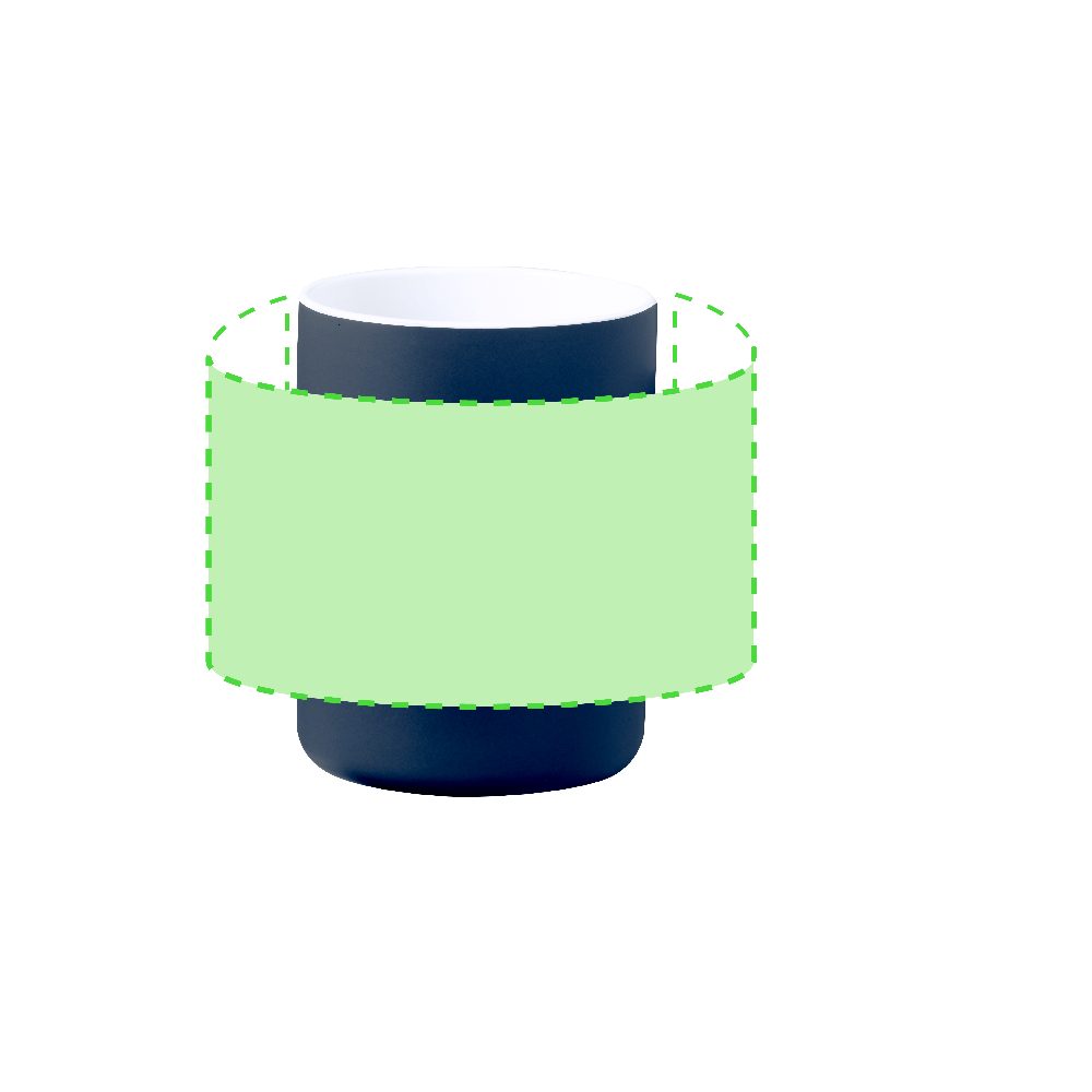 Branding diagram for Ceramic cup 420 ml Kubaya – Area 1