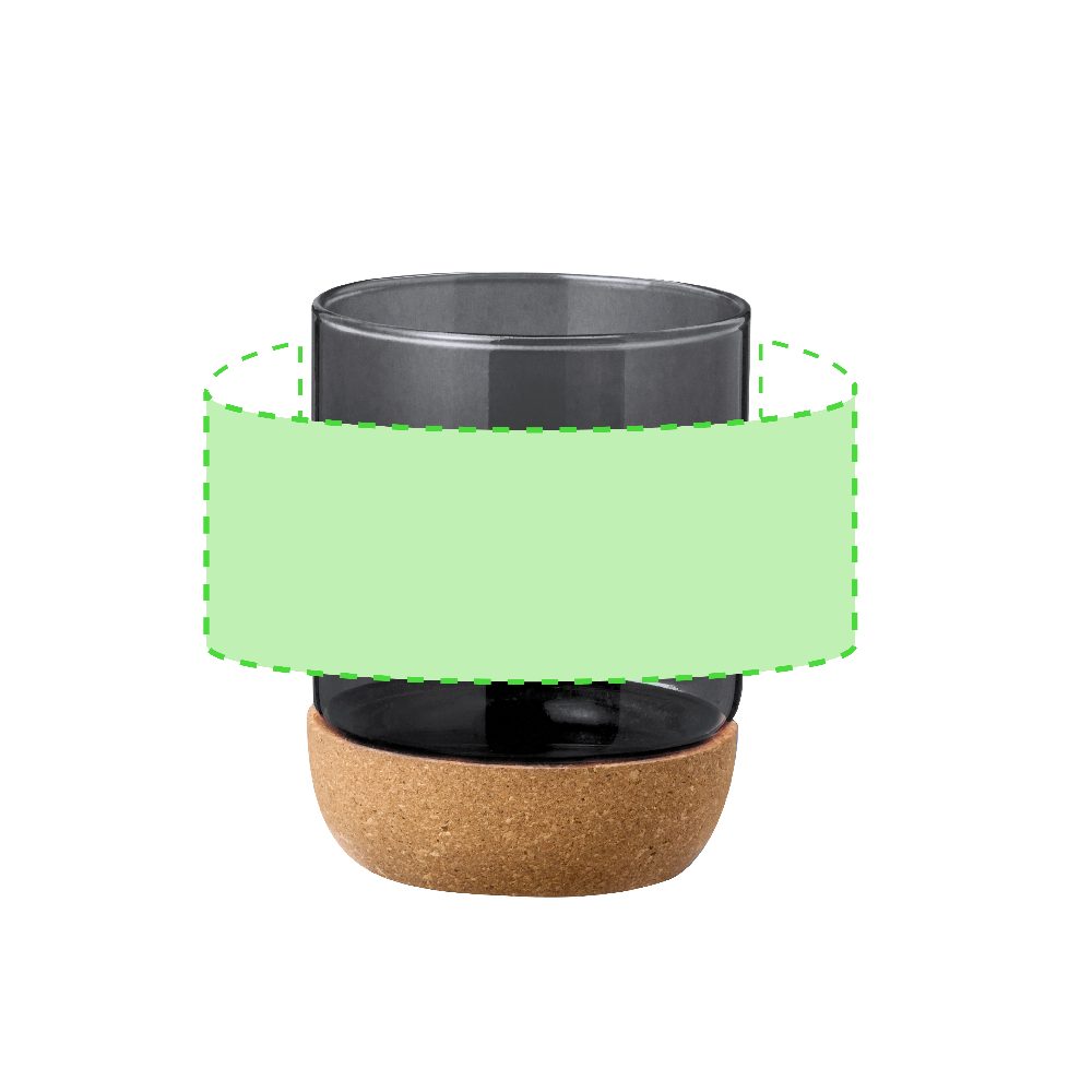 Branding diagram for Drinking cup of borosilicate glass, 450 ml Bixlo – Area 1