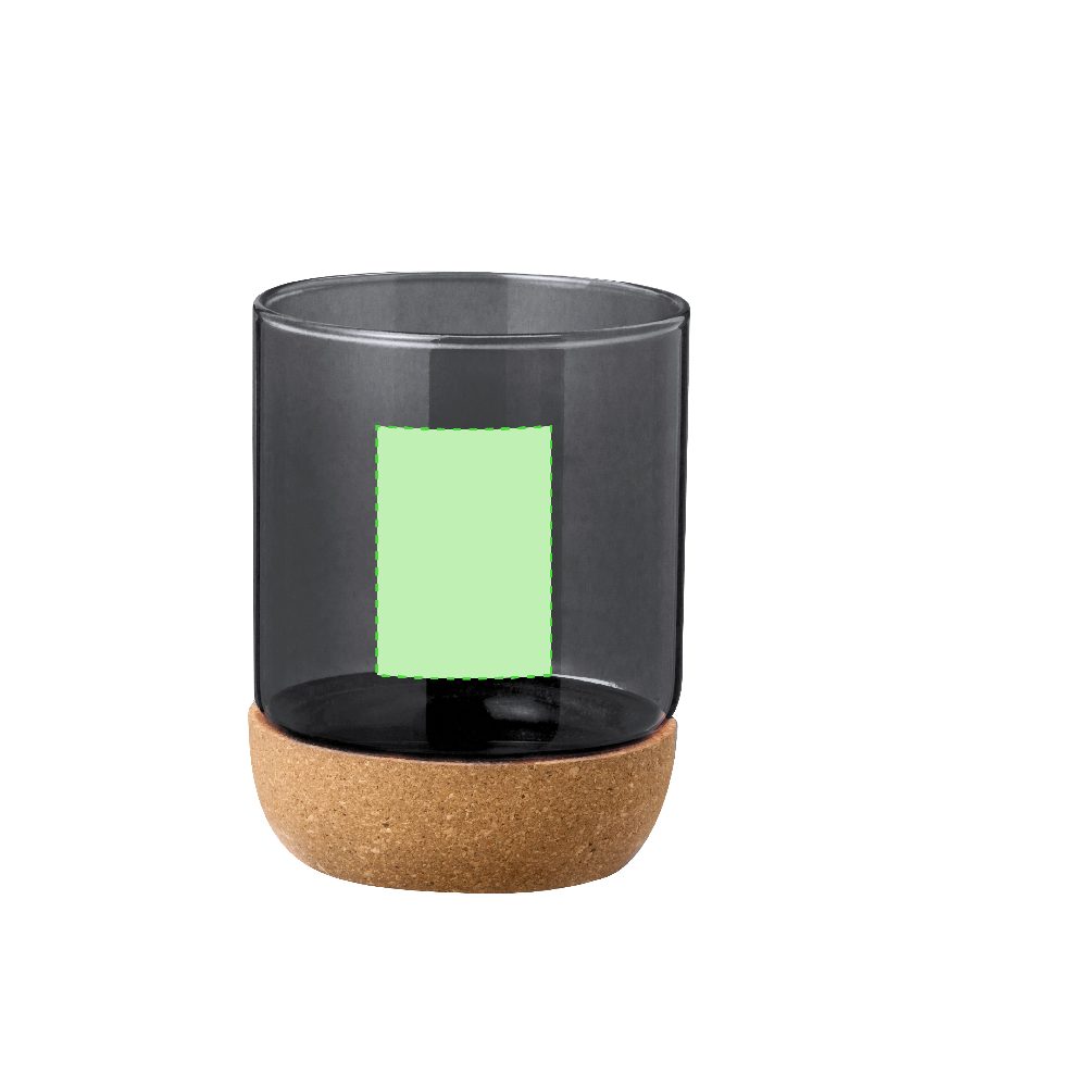 Branding diagram for Drinking cup of borosilicate glass, 450 ml Bixlo – Area 3