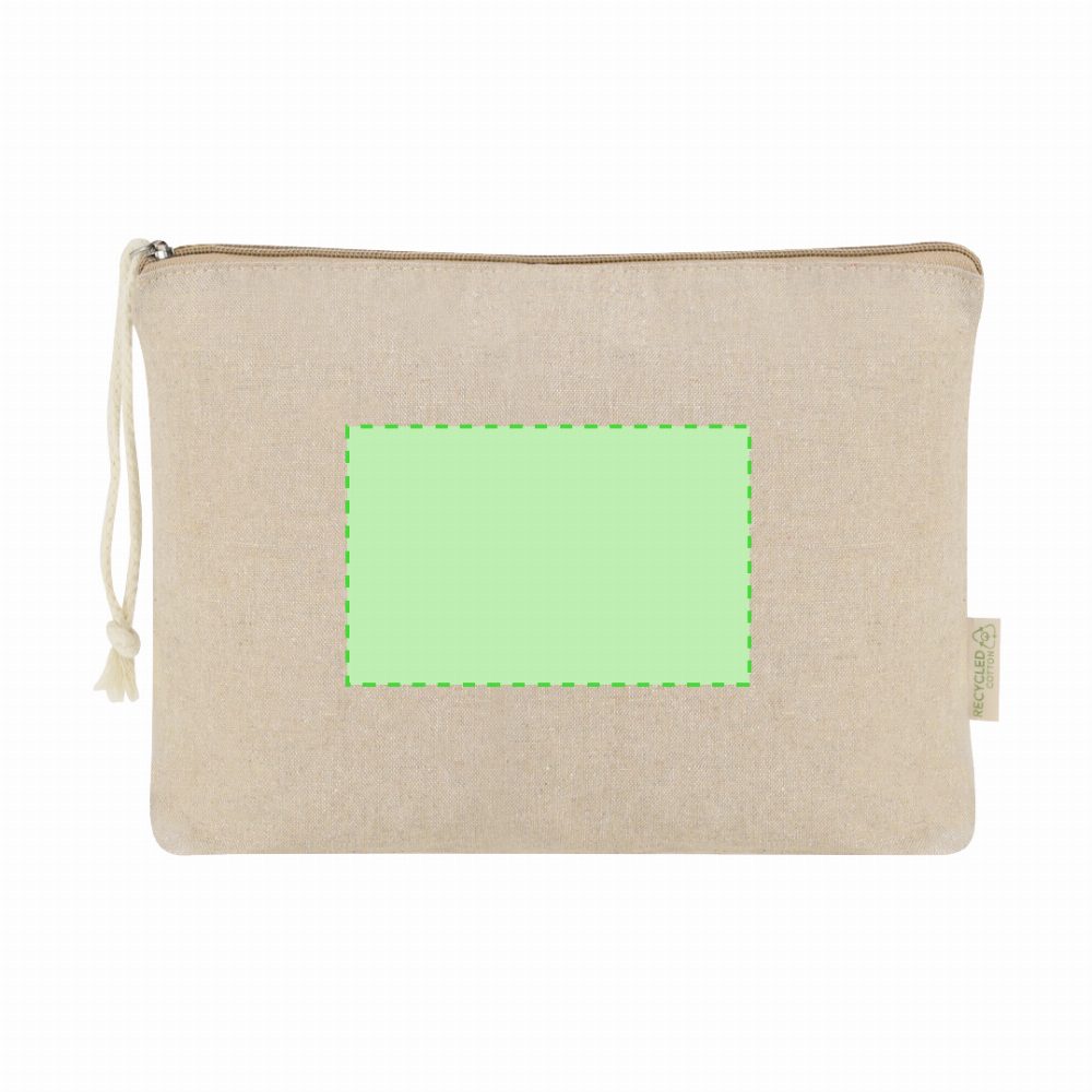 Branding diagram for Cosmetic bag made of recycled cotton Theris – Area 1