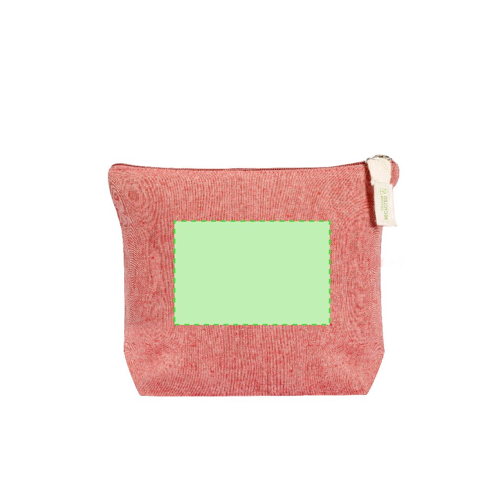 Branding diagram for Recycled cotton toiletry bag Belix – Area 3