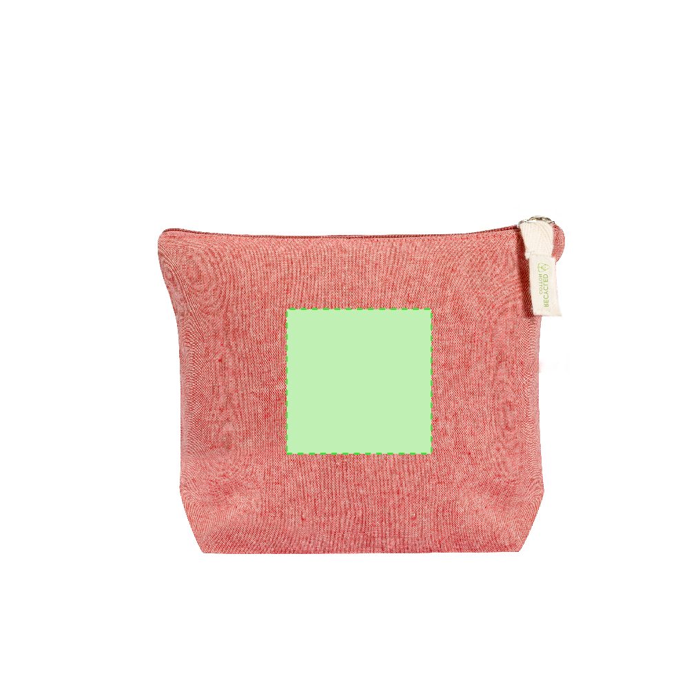 Branding diagram for Recycled cotton toiletry bag Belix – Area 4