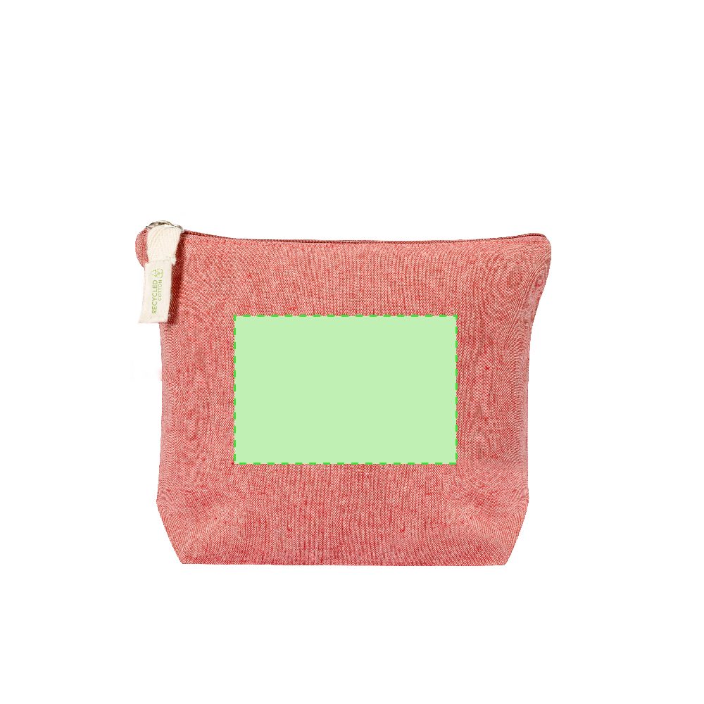 Branding diagram for Recycled cotton toiletry bag Belix – Area 1