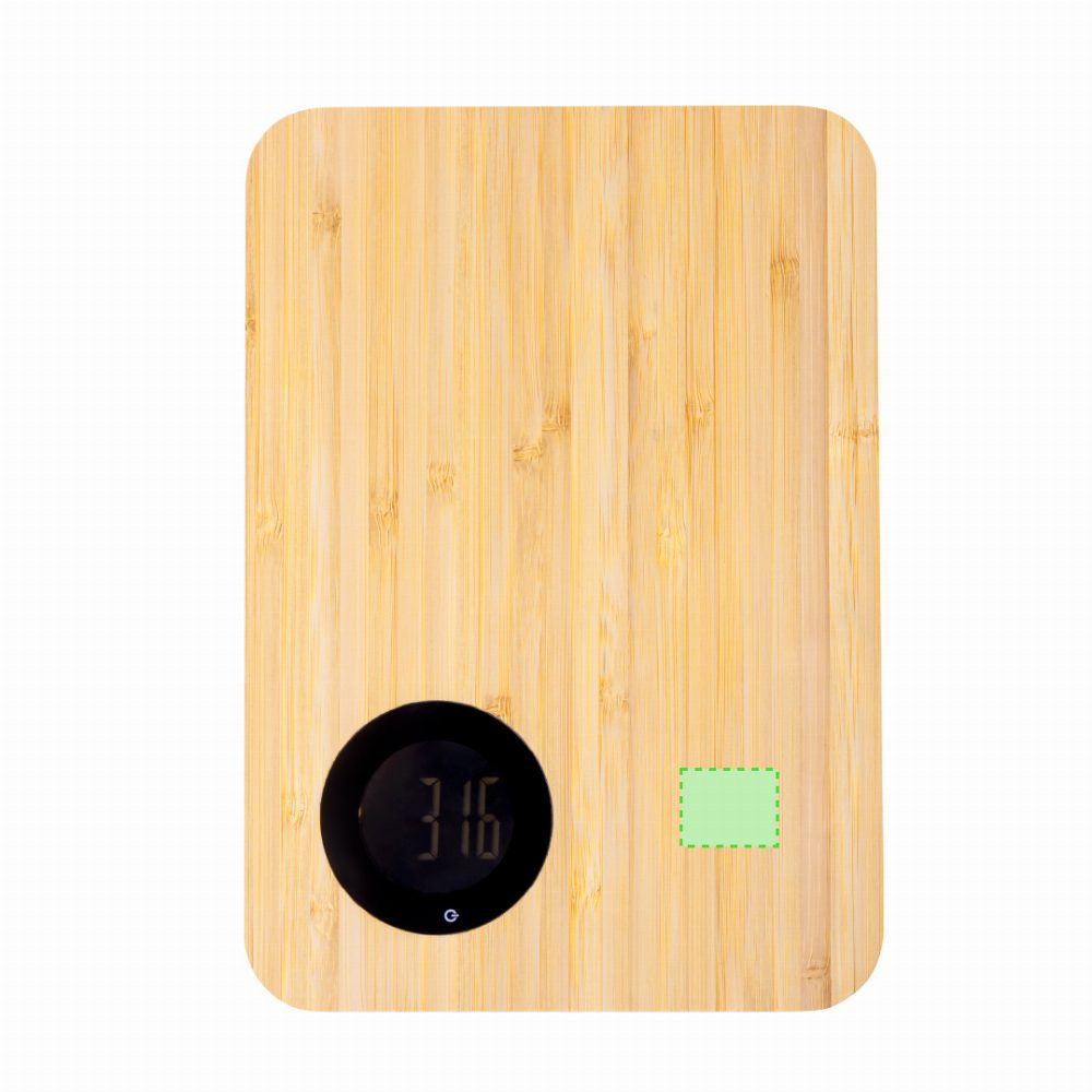 Branding diagram for Cutting board with integrated bamboo kitchen scale Mentina – Area 1