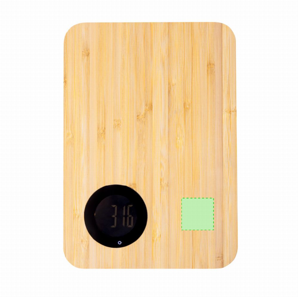 Branding diagram for Cutting board with integrated bamboo kitchen scale Mentina – Area 2