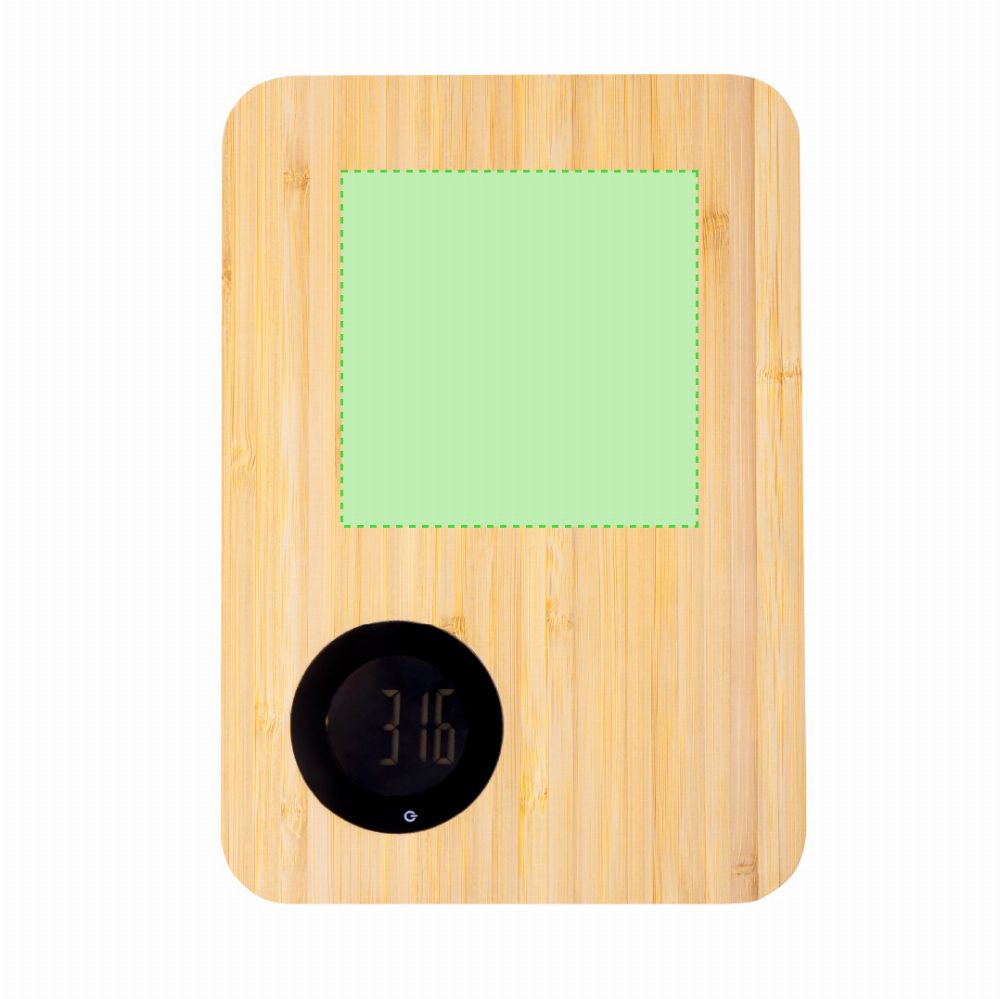 Branding diagram for Cutting board with integrated bamboo kitchen scale Mentina – Area 4
