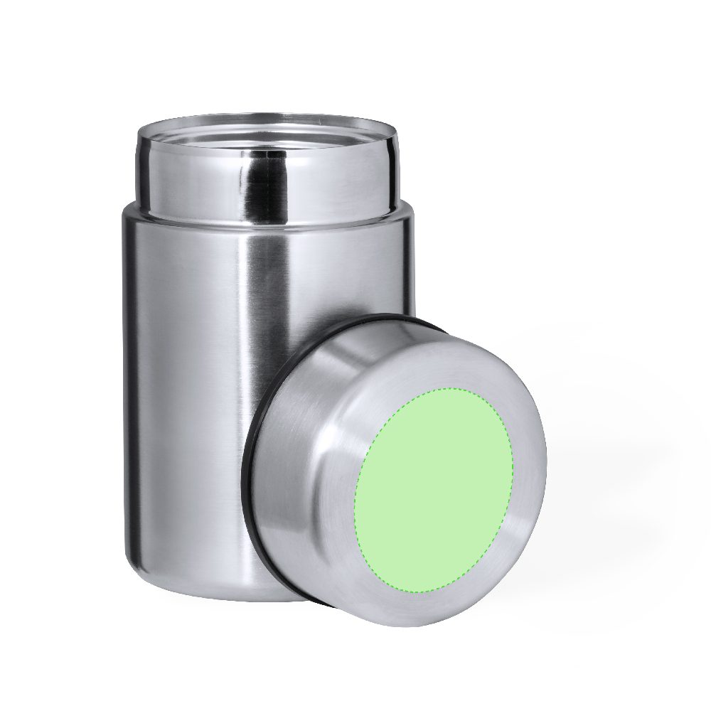 Branding diagram for Lunchbox of stainless steel, 600 ml Zanka – Area 4