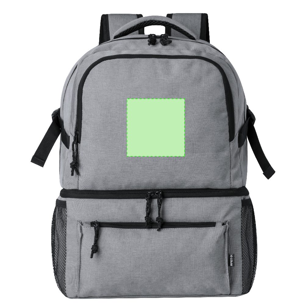 Branding diagram for Cooling backpack made of RPET Gaslin – Area 1