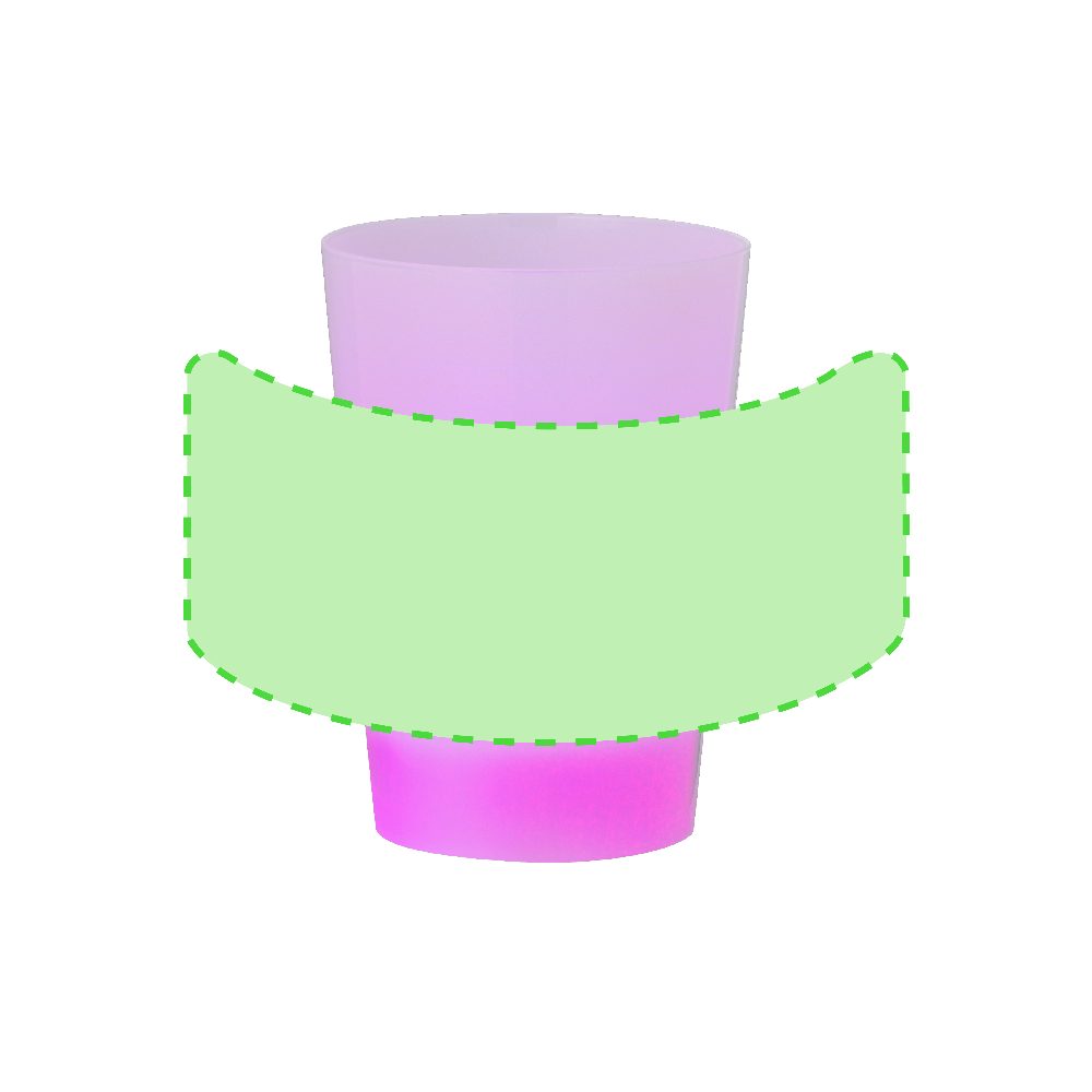 Branding diagram for Drinking cups 340 ml Armos – Area 1