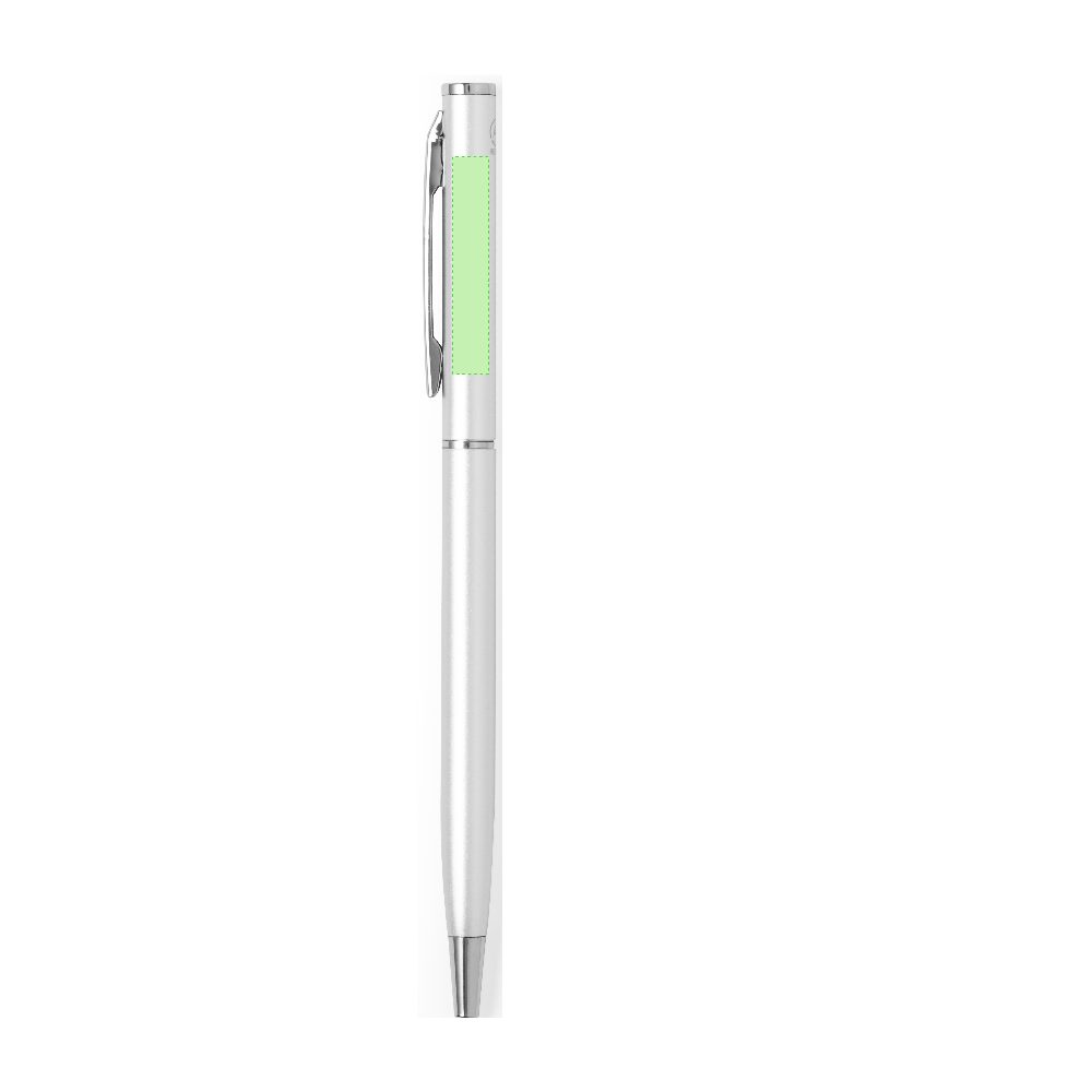 Branding diagram for Ballpoint pens of recycled aluminium, with rotating mechanism Reist – Area 1