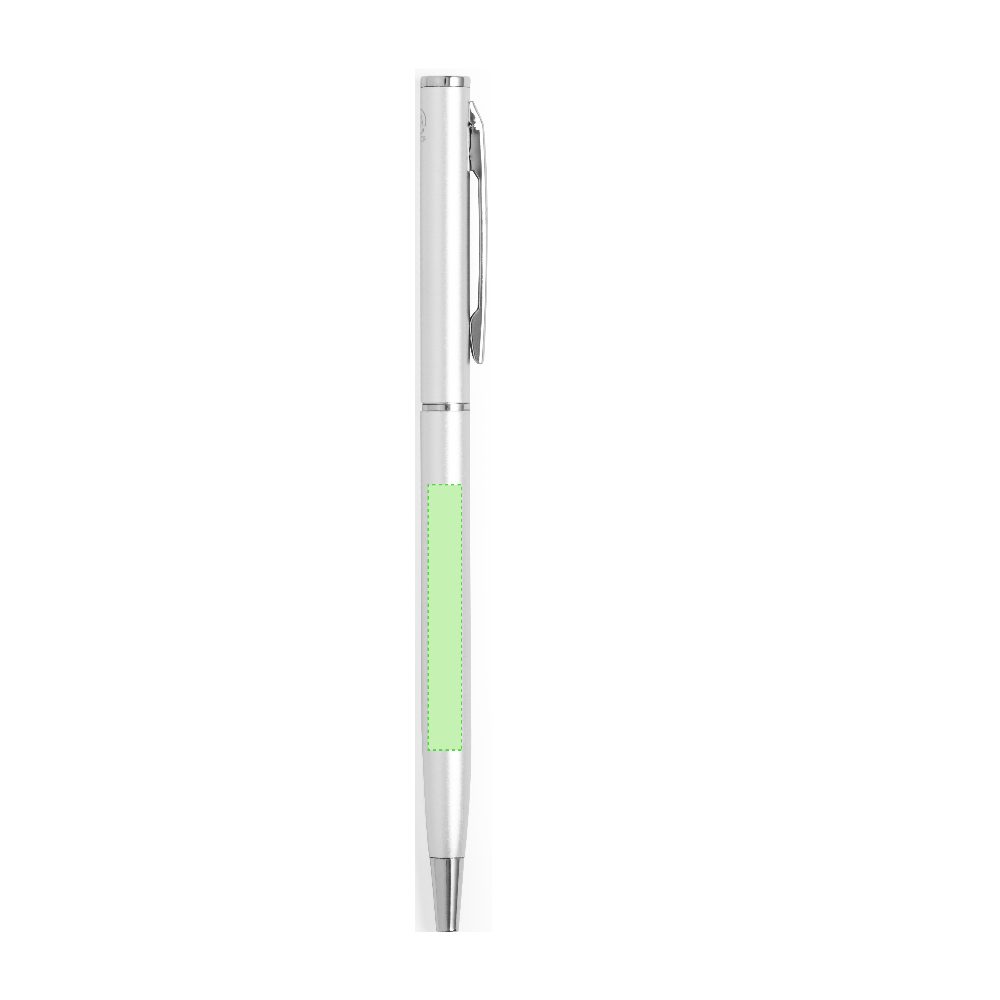 Branding diagram for Ballpoint pens of recycled aluminium, with rotating mechanism Reist – Area 5
