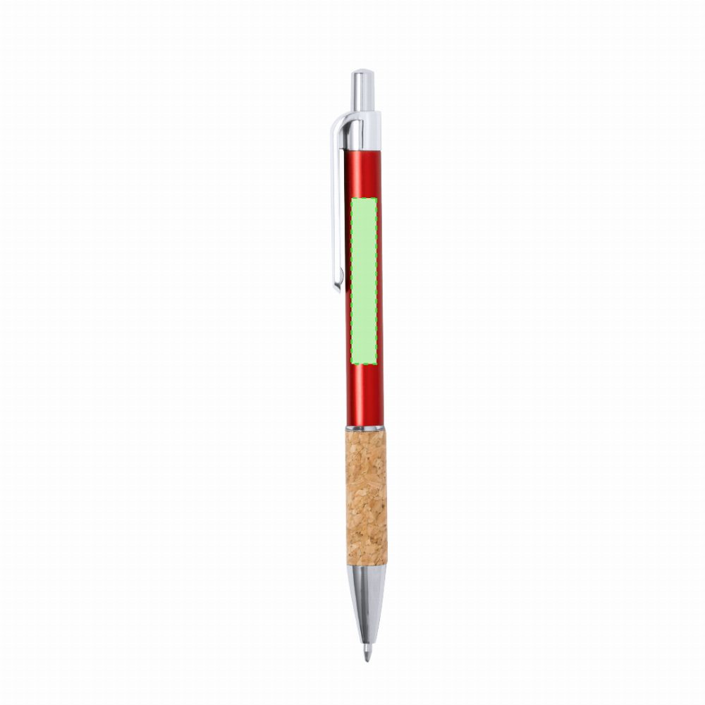 Branding diagram for Aluminium ballpoint pens, with printing mechanism Zenet – Area 1