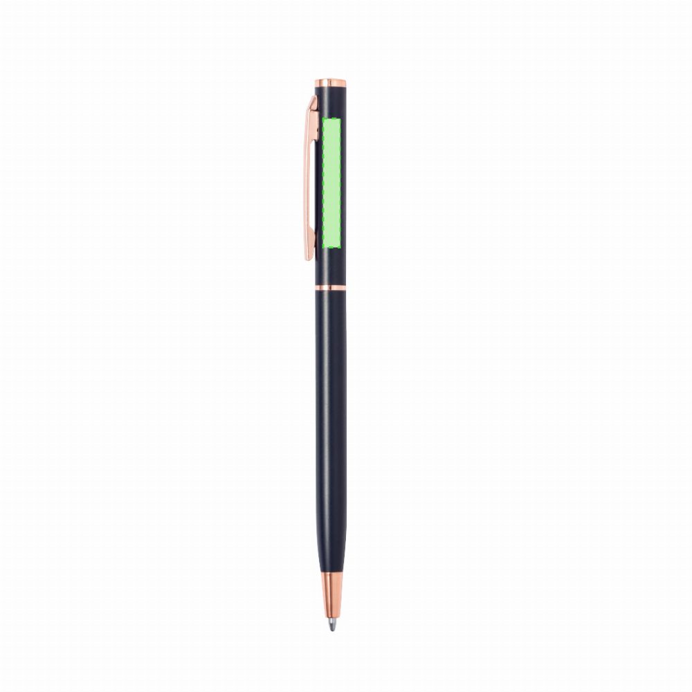 Branding diagram for Aluminium ballpoint pens, with rotating mechanism Noril – Area 1