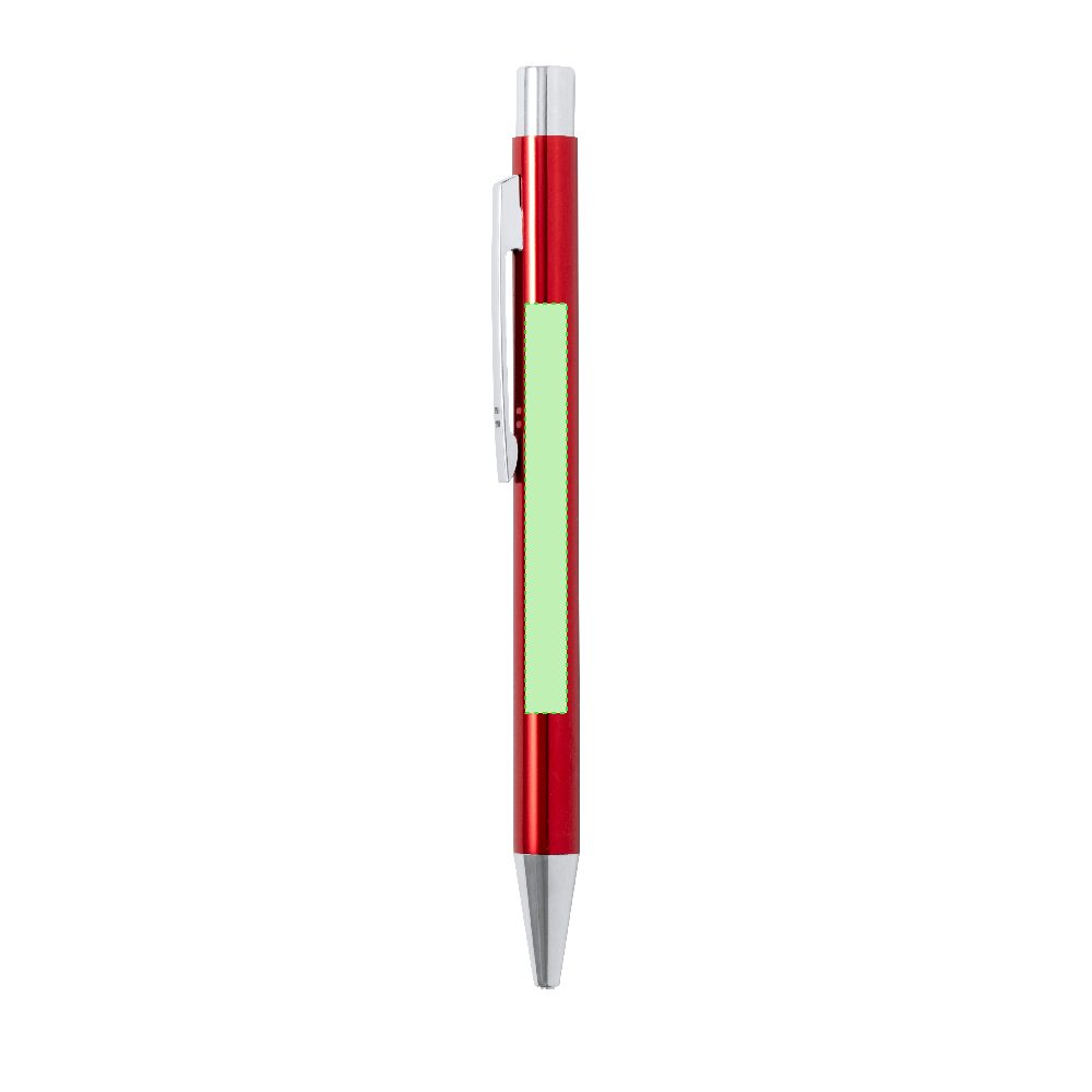 Branding diagram for Ballpoint pens of recycled aluminium, with printing mechanism Patrezen – Area 1