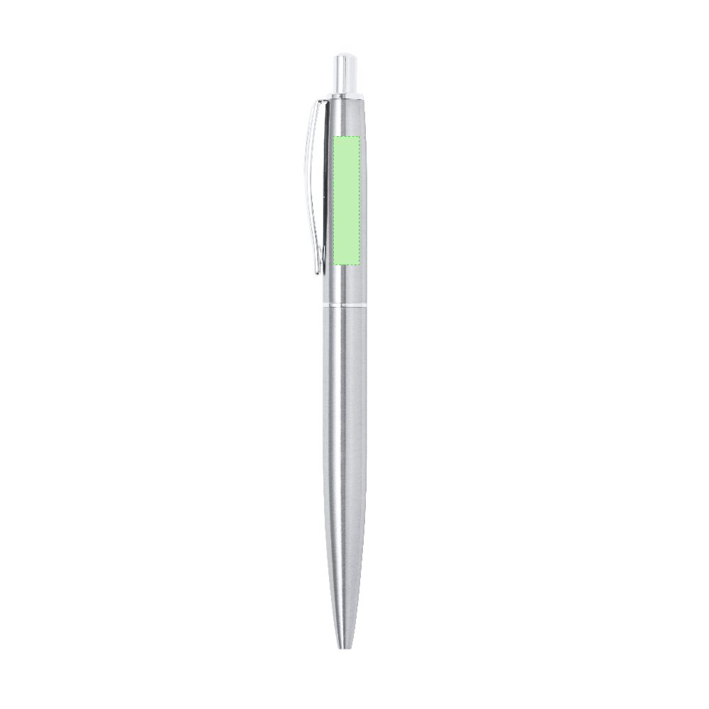 Branding diagram for Ballpoint pens of recycled stainless steel, with printing mechanism Lukonen – Area 1