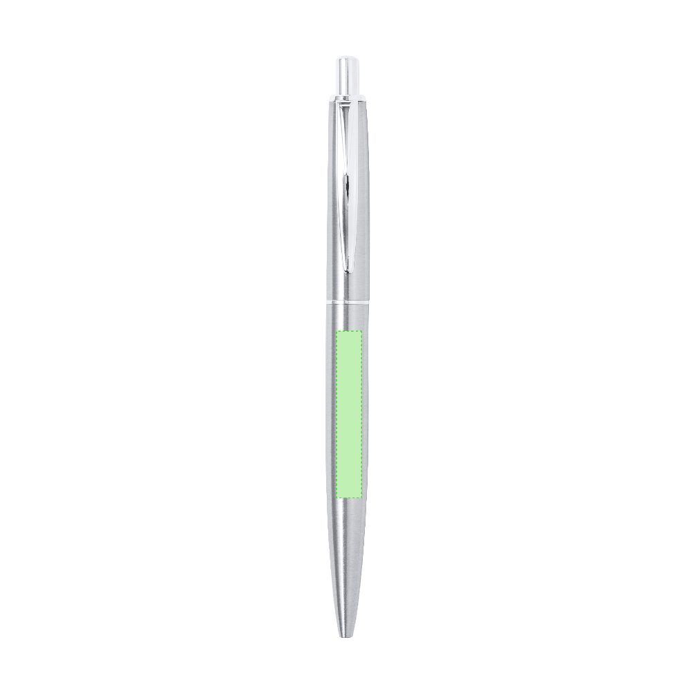 Branding diagram for Ballpoint pens of recycled stainless steel, with printing mechanism Lukonen – Area 7