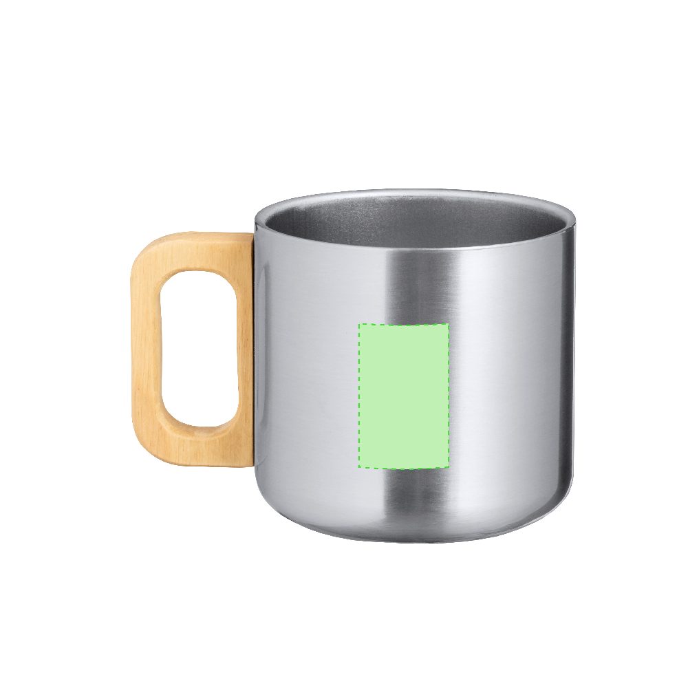 Branding diagram for Stainless steel cup 400 ml Garfun – Area 2