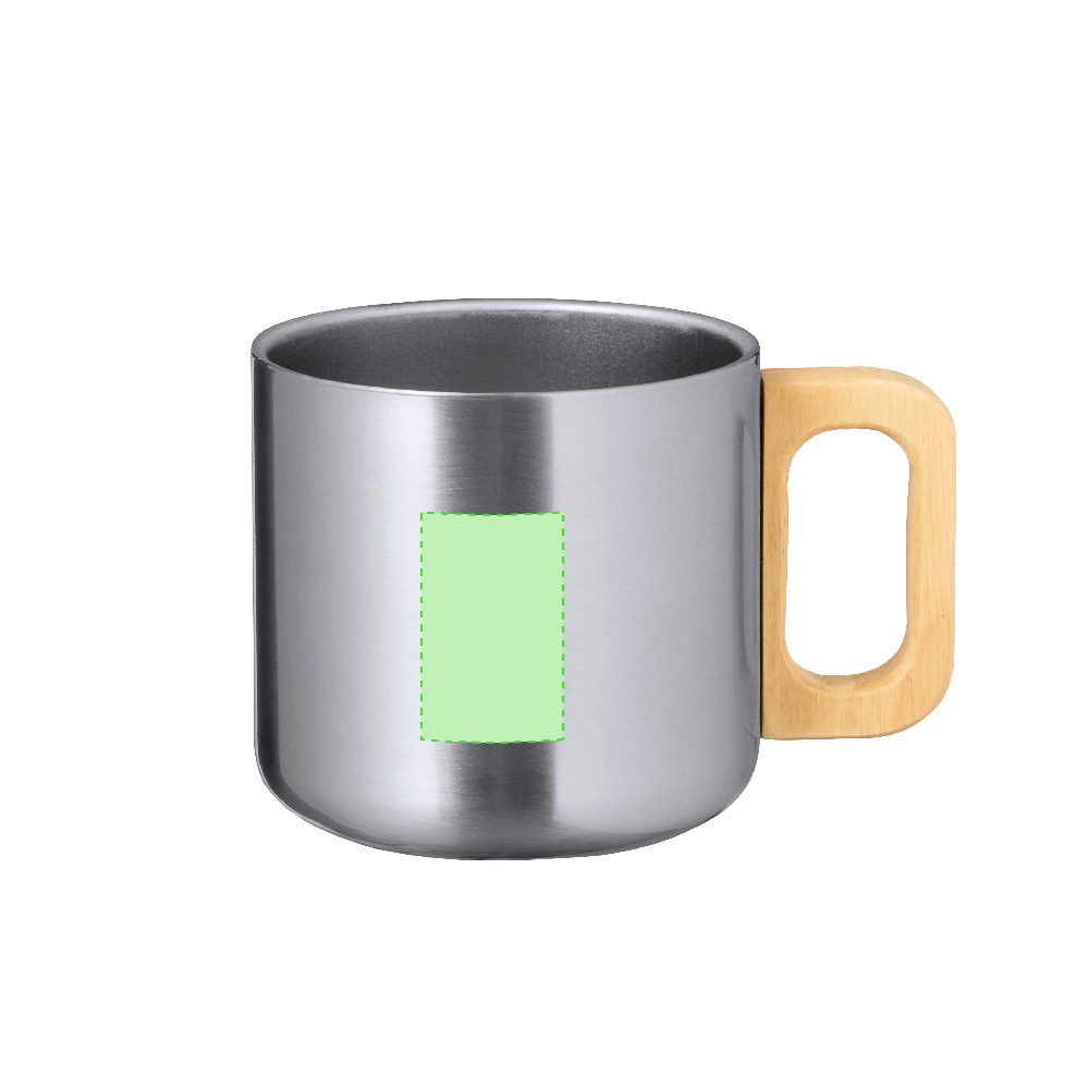 Branding diagram for Stainless steel cup 400 ml Garfun – Area 3