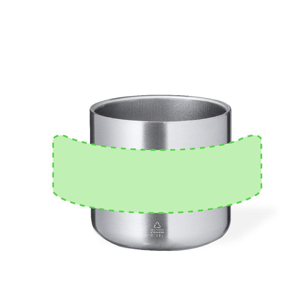 Branding diagram for Stainless steel cup 400 ml Garfun – Area 1