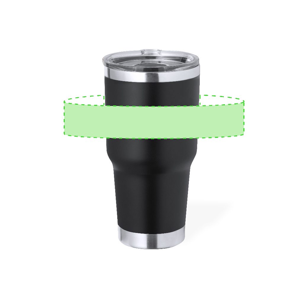 Druckskizze für Thermotasse aus recyceltem Edelstahl, 600 ml Tobey – Fläche 1