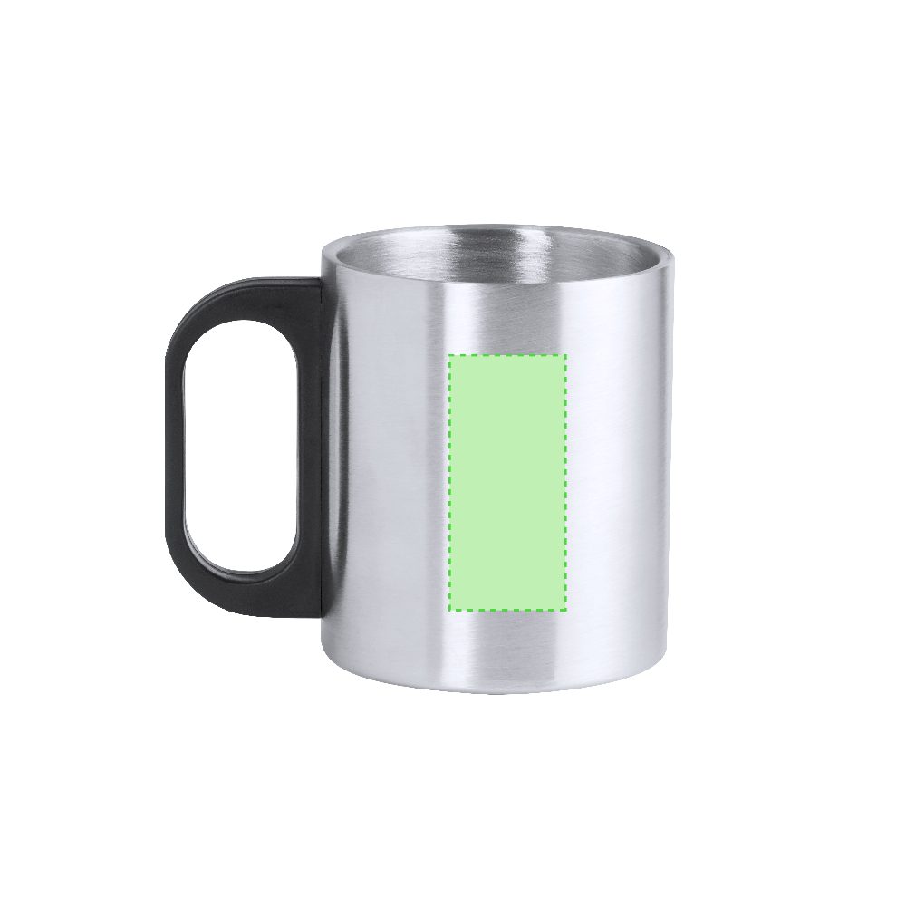 Branding diagram for Stainless steel cup 300 ml Korpla – Area 2
