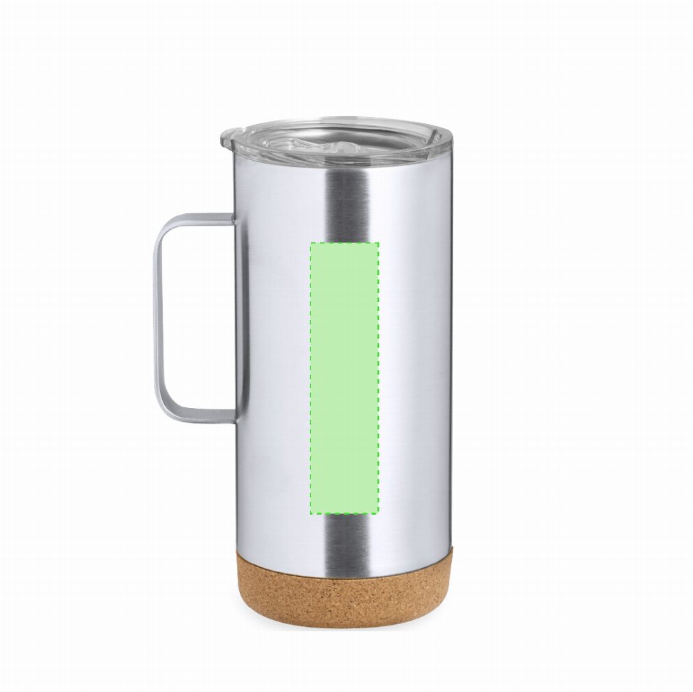 Branding diagram for Recycled stainless steel thermocup, 450 ml Frilan – Area 2