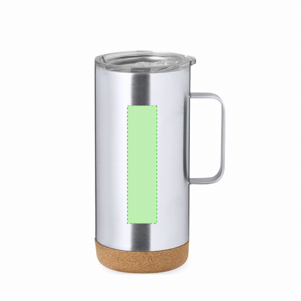 Branding diagram for Recycled stainless steel thermocup, 450 ml Frilan – Area 3