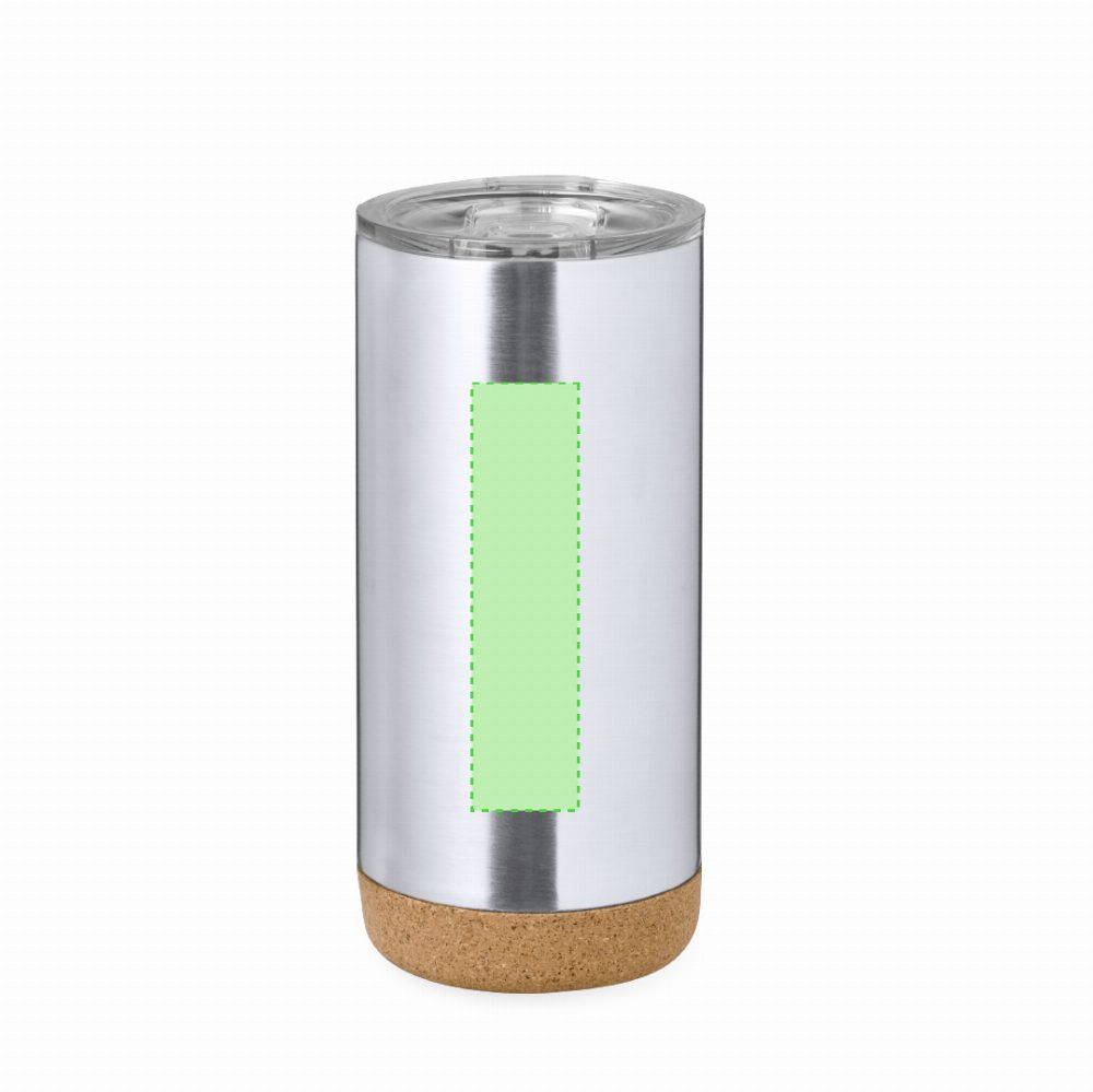Branding diagram for Recycled stainless steel thermocup, 450 ml Frilan – Area 4
