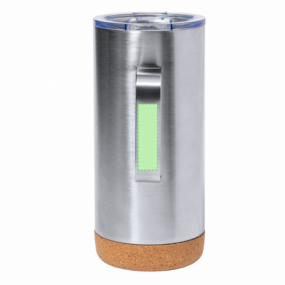 Branding diagram for Recycled stainless steel thermocup, 450 ml Frilan – Area 5