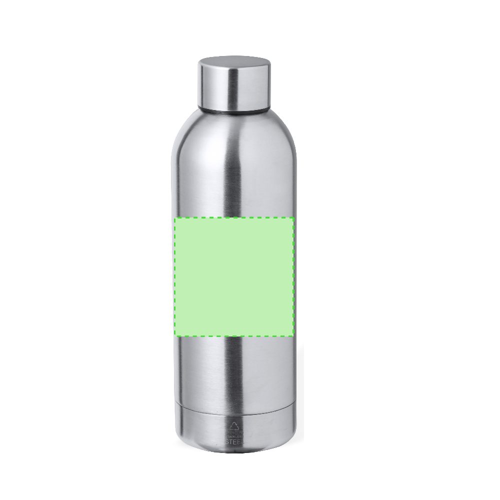 Branding diagram for Recycled stainless steel thermal bottle, 500 ml Hilker – Area 4