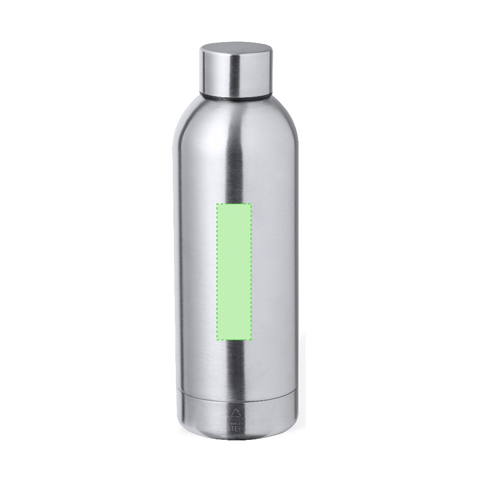 Branding diagram for Recycled stainless steel thermal bottle, 500 ml Hilker – Area 8