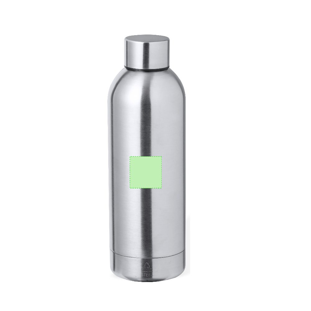 Branding diagram for Recycled stainless steel thermal bottle, 500 ml Hilker – Area 2