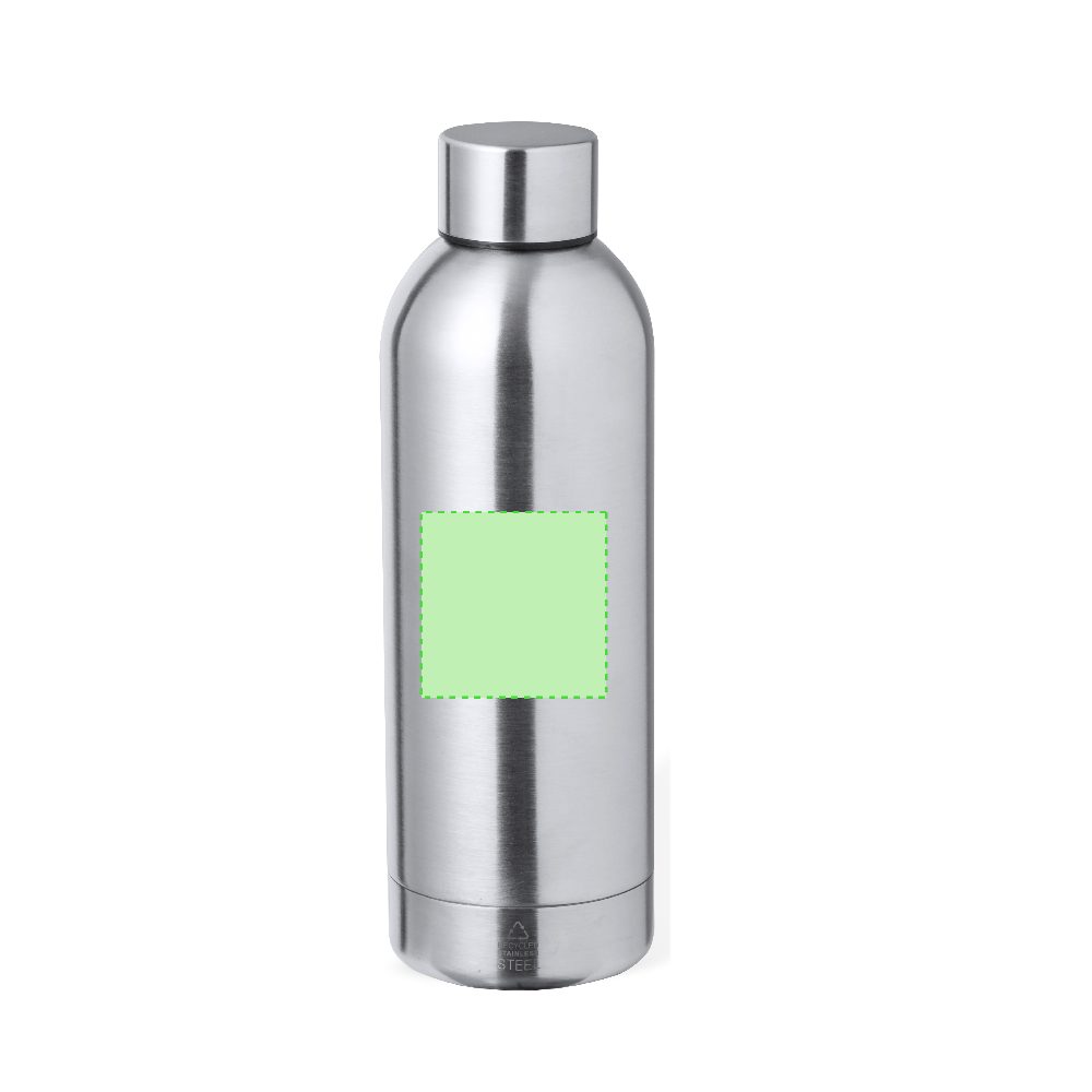 Branding diagram for Recycled stainless steel thermal bottle, 500 ml Hilker – Area 3