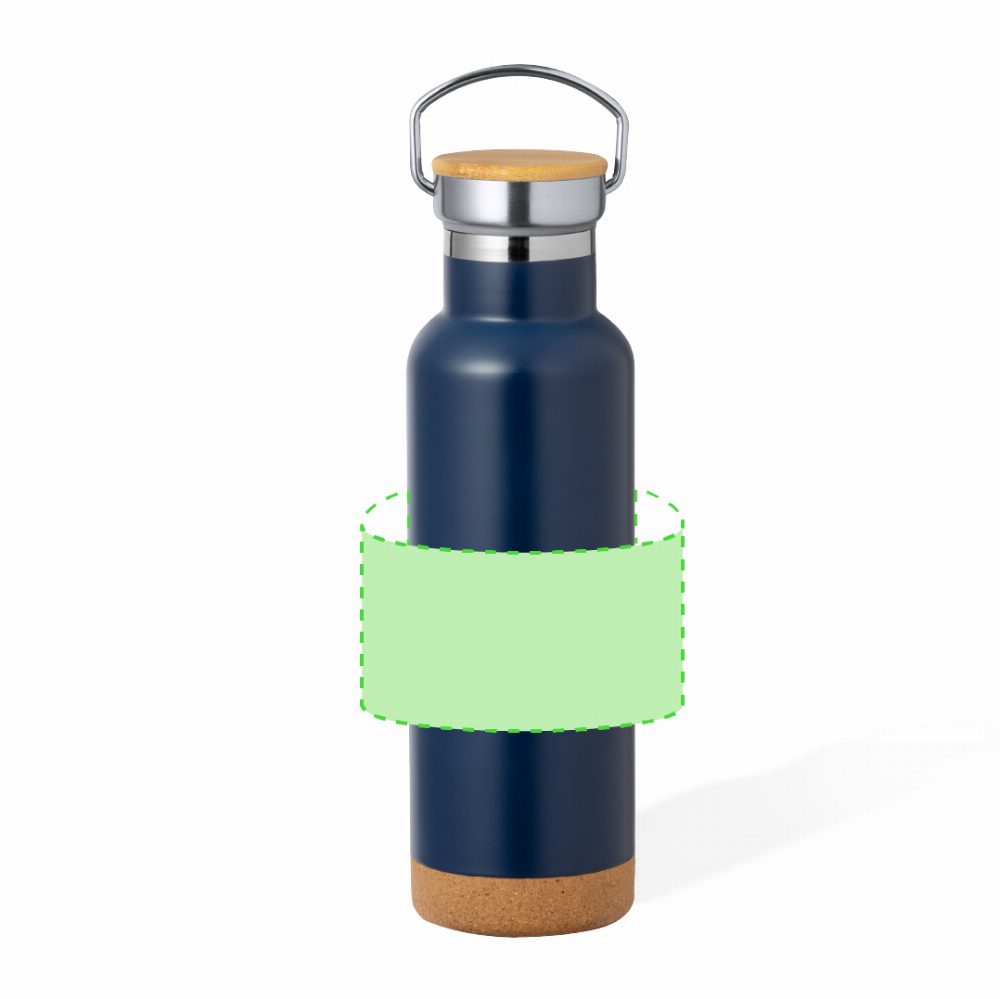 Branding diagram for Stainless steel thermal bottle, 650 ml Dixont – Area 4