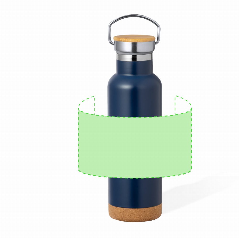 Branding diagram for Stainless steel thermal bottle, 650 ml Dixont – Area 7