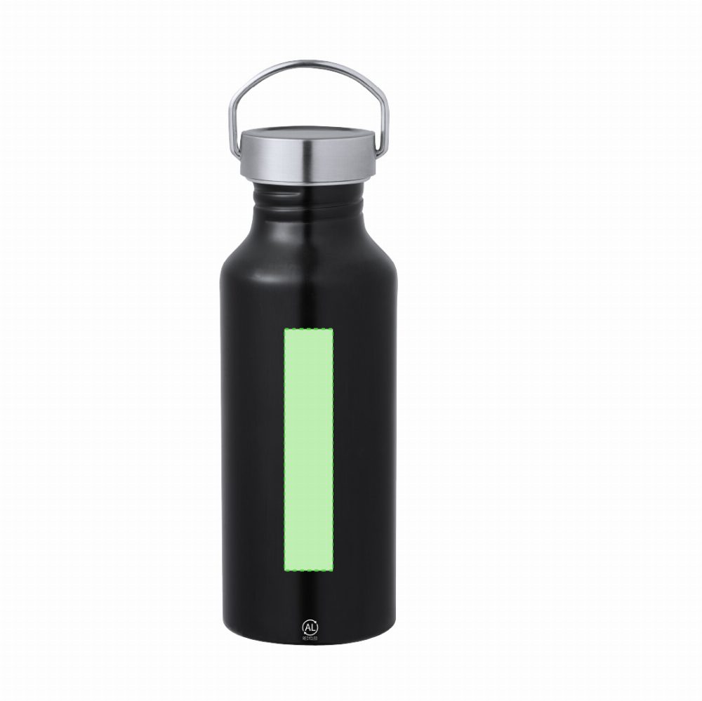 Branding diagram for Recycled aluminium drinking bottle, 650 ml Zandor – Area 8