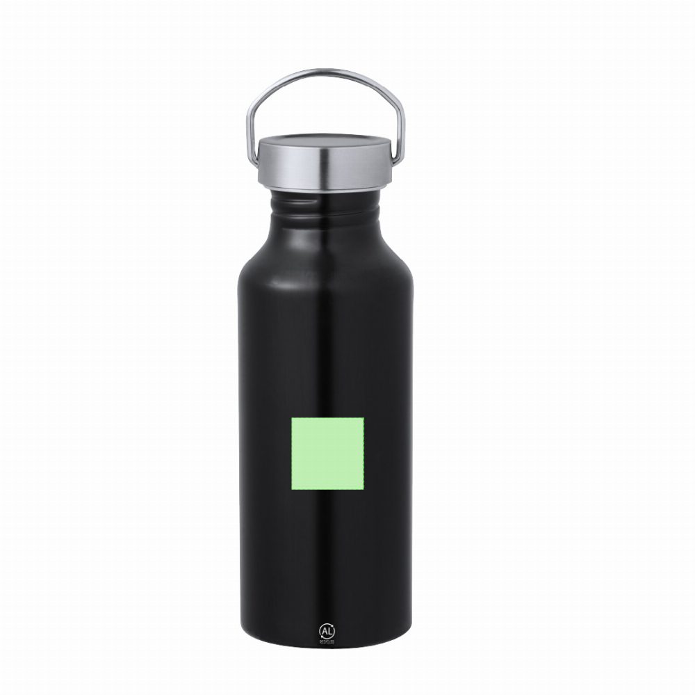 Branding diagram for Recycled aluminium drinking bottle, 650 ml Zandor – Area 2
