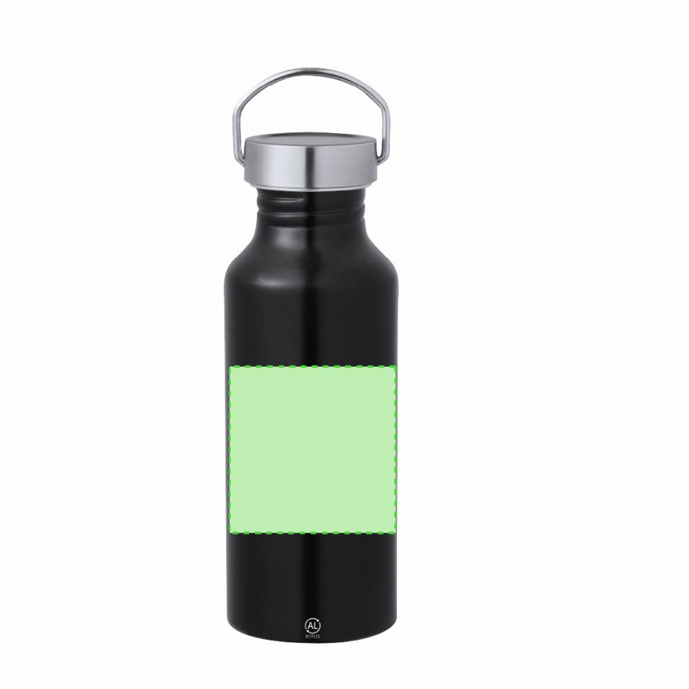 Branding diagram for Recycled aluminium drinking bottle, 650 ml Zandor – Area 4