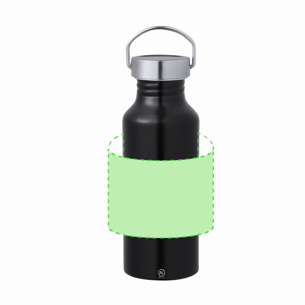 Branding diagram for Recycled aluminium drinking bottle, 650 ml Zandor – Area 5