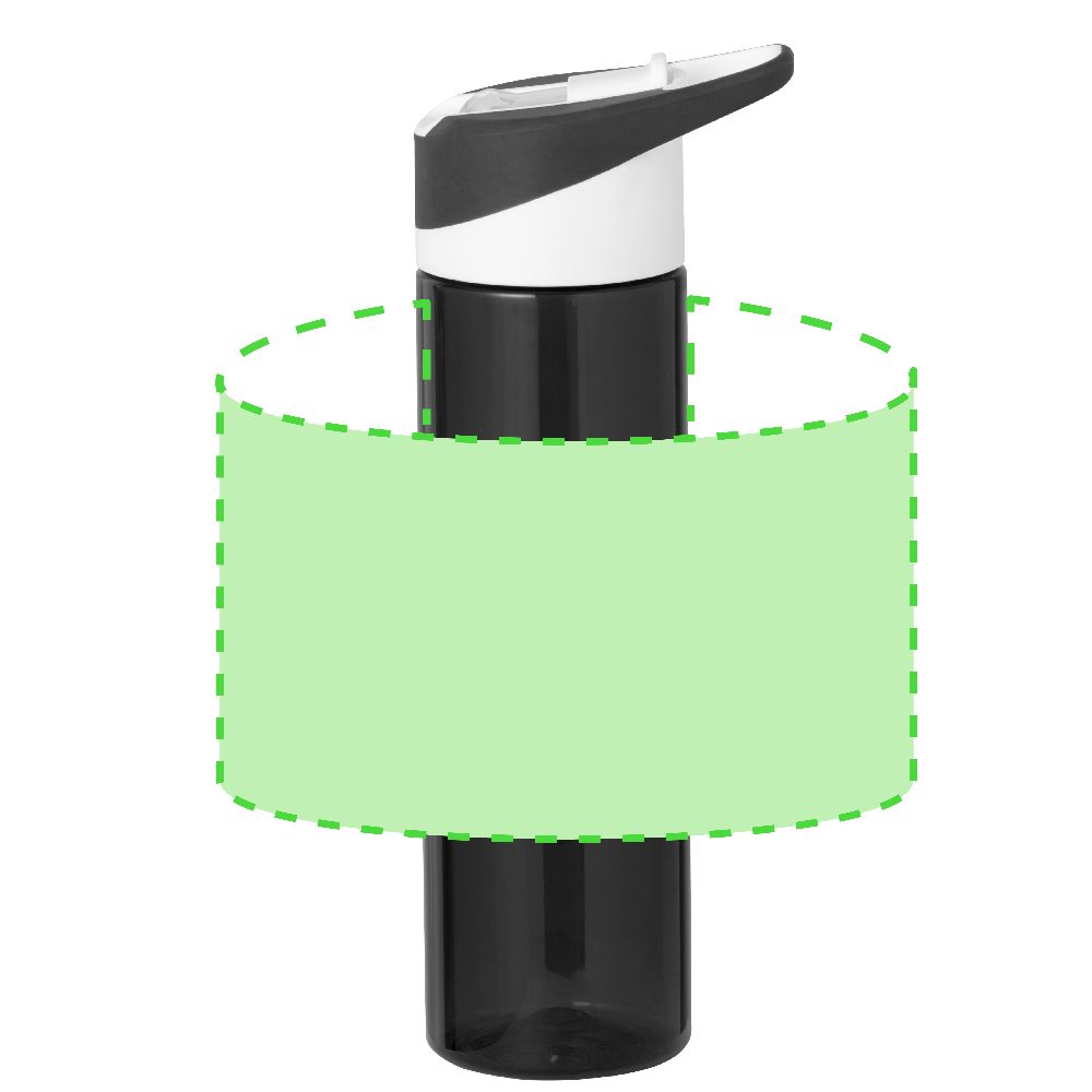 Branding diagram for Drinking bottle of RPET, 600 ml Laudon – Area 1