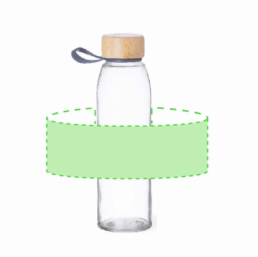 Branding diagram for Glass drinking bottle, 500 ml Toniox – Area 3