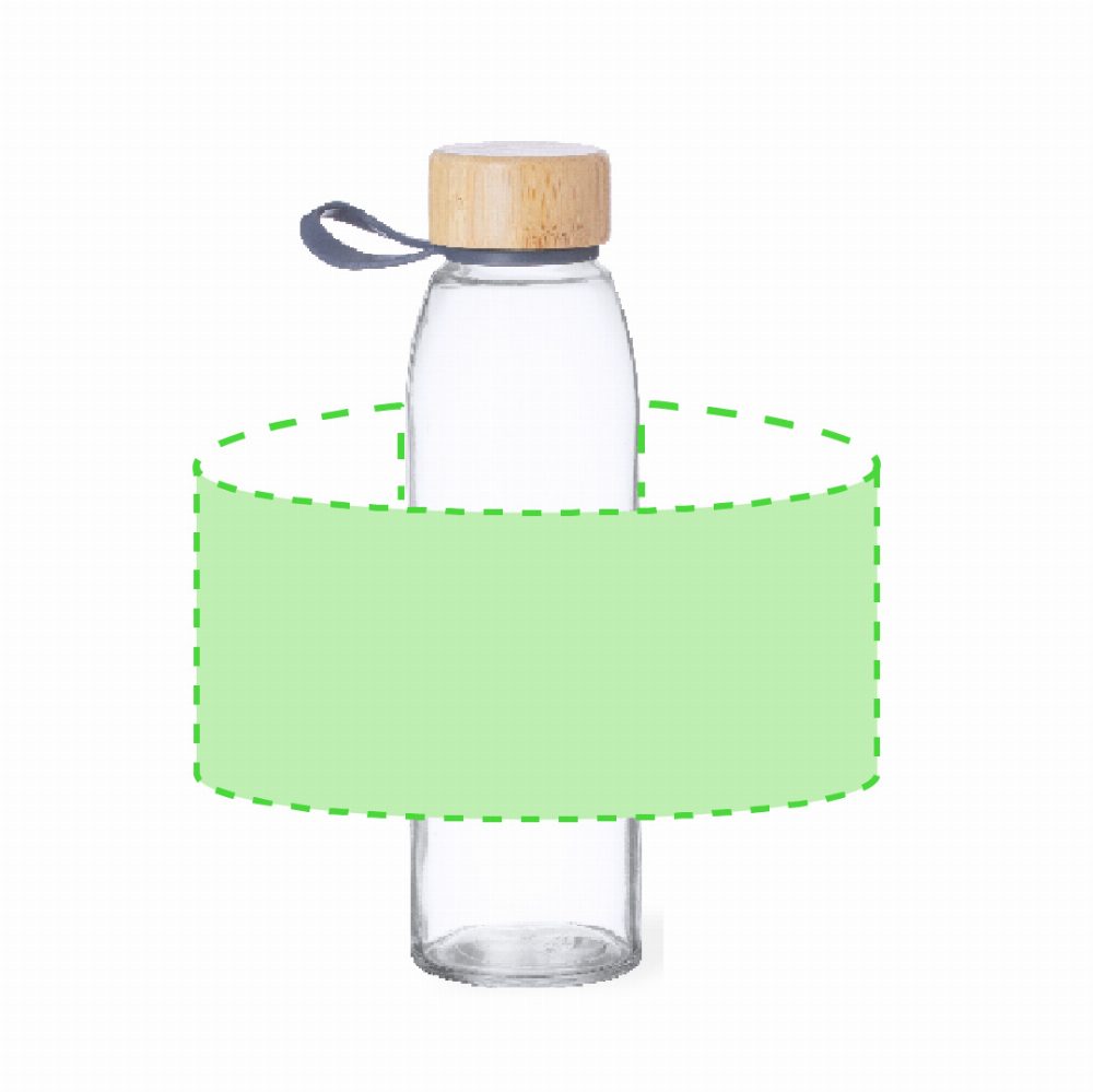 Branding diagram for Glass drinking bottle, 500 ml Toniox – Area 2