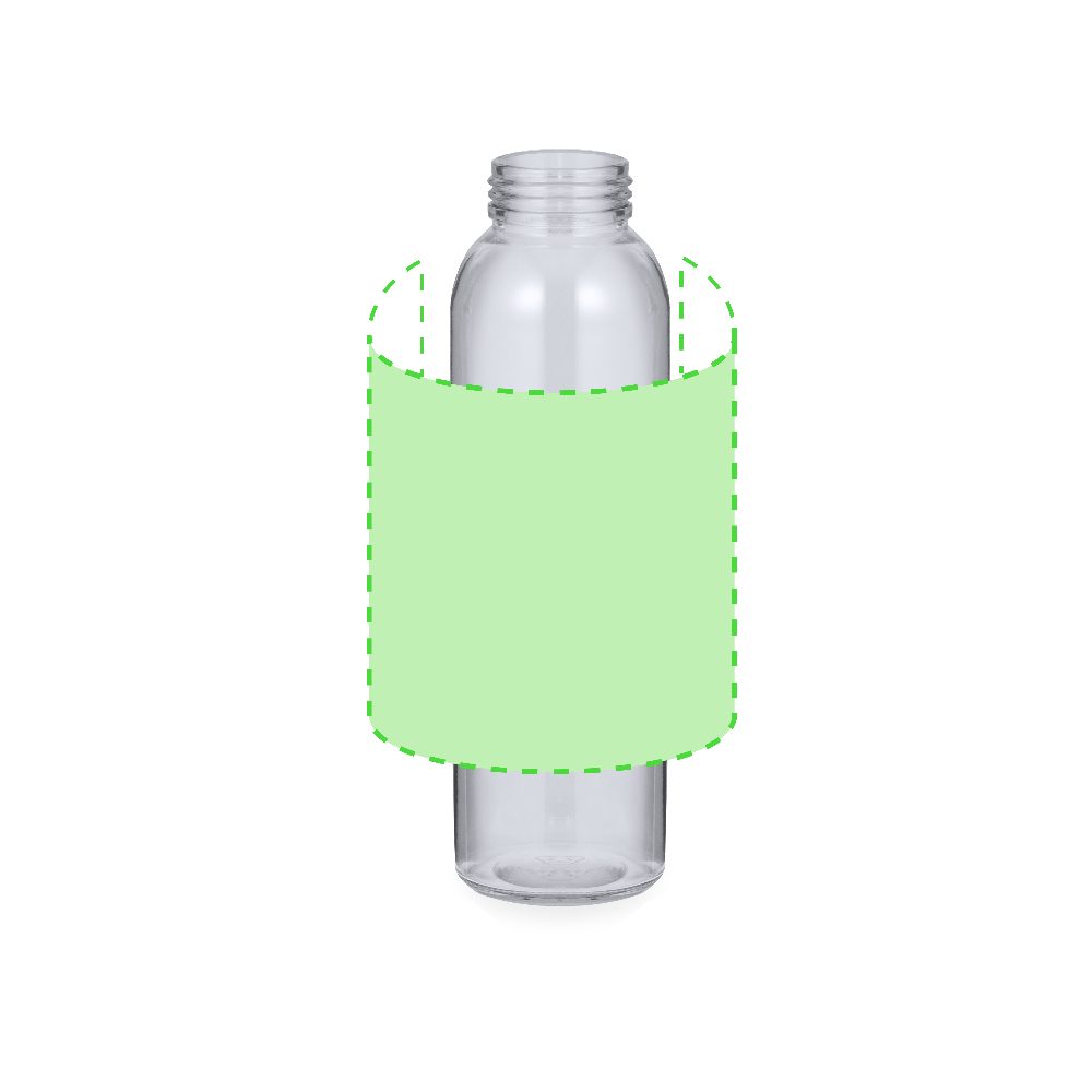 Branding diagram for Glass drinking bottle, 500 ml Venen – Area 1