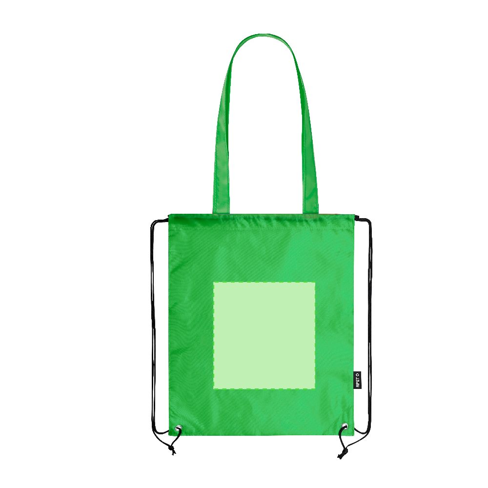 Branding diagram for Backpack with carrying bag function made of RPET Falyan – Area 1
