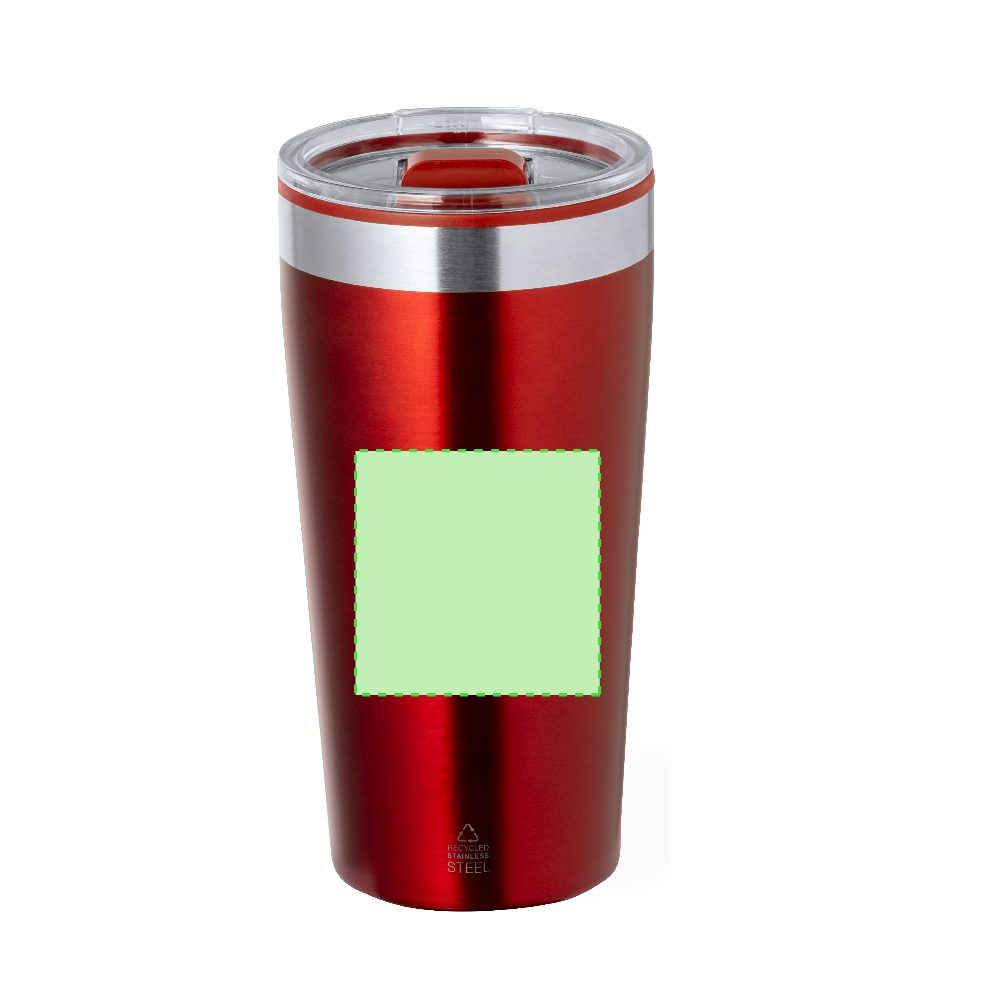 Branding diagram for Recycled stainless steel thermal beakers, 600 ml Dione – Area 4