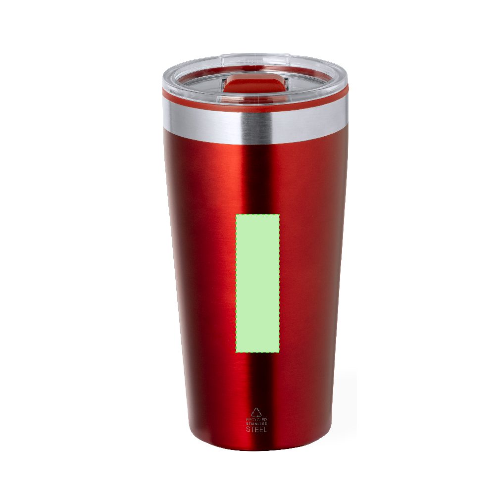 Branding diagram for Recycled stainless steel thermal beakers, 600 ml Dione – Area 1