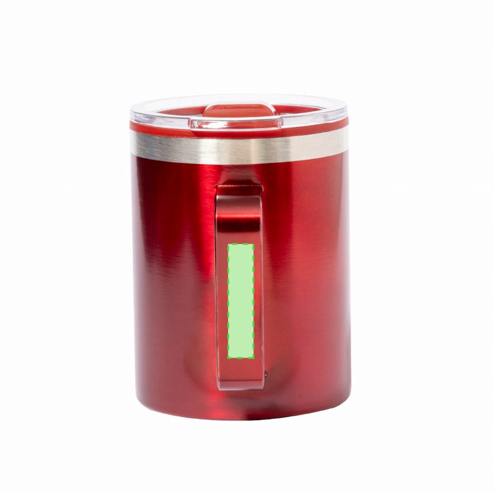 Branding diagram for Recycled stainless steel thermocup, 400 ml Suprax – Area 2