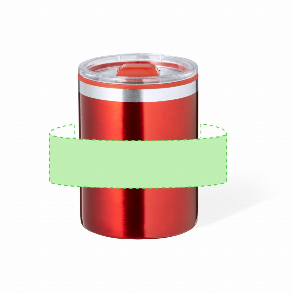 Branding diagram for Recycled stainless steel thermocup, 400 ml Suprax – Area 1
